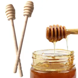 15CM Wooden Honey Stick Long Handle Stir Stick Honey Spoon Party Dipper Syrup Dispenser Kitchen Tools