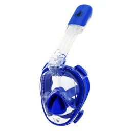 Máscara de snorkel adulto Aire para natação e mergulho livre com montagem GoPro azul