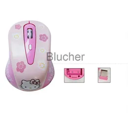 Myszy Cute Cartoon różowa bezprzewodowa mysz komputerowa Mini prezent Mause 1600DPI mysz komputerowa przewodowa 24Ghz Usb optyczna mysz do laptopa dla dziewczyny x0706