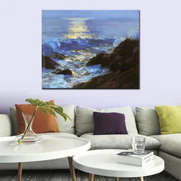 Paisaje retratos lienzo arte paisaje marino luz de la luna Edward Henry Potthast pintura arte hecho a mano decoración del hogar