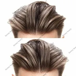 Men's Children's Wigs 0 02mm Thin Skin Toupee Durable Mens Natural Hairline Male Replacement System Ash Blonde Hair Capillary Prosthsis 230706
