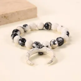 Strand Bodhi Root Gradual White Jade Hand String Bracelet Pendant Moon Advanced Feel Versátil Para Homens E Mulheres Pulsera