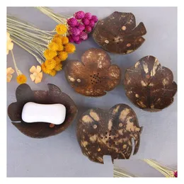 비누 접시 창조적 인 코코넛 껍질 선반 나비 모양 만화 상자 남동쪽 아시아 목재 비누 접시 접시 배달 홈 정원 ba dh8y7