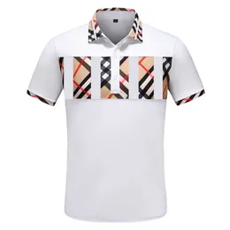 Designer heren poloshirt patchwork overhemd revers korte mouw casual 100% katoen merk zakelijk mode polo 3xla48p