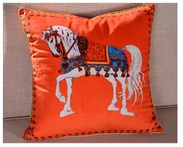 Marca Horse Series Fodere per cuscini Cavalli Fiori Stampa Federa per cuscino per sedia da casa Divano Decorazione Federe quadrate 2023