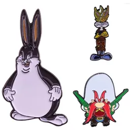Brooches Hard Enamel Funny Anime Cartoon Animal Lapel Pin Big Chungus Fat Bugs Internet Gift Wholesale