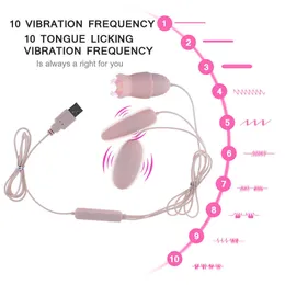 Nxy Vibradores Tongue Vibrator 10 Modes USB 3in1 Vibrating Egg G-spot Massage Oral Licking Clitoris Estimulator Erotic Adults Sex Toys for Women 230627