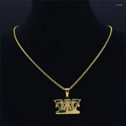 Hänge Halsband Lejonhängen Rostfritt stål Guldfärg Big Persian Empire Smycken Cadena Acero Inoxidable N2264S07