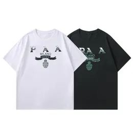 Tasarımcı Erkek Tişörtleri Siyah Beyaz Klasik Üçgen Plaka Markası% 100 Pamuk Pamuk Kırışıklık Karşıtı Nefes Alabilir Moda Sıradan Çift Giysileri Avrupa ve Amerikan Boyutu#98