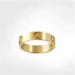 Miłość klasyczny luksusowy projektant biżuterii śruba pierścień Mężczyźni kobiety diament Stal tytanowa Pozłacane złoto Srebro Róża Nigdy nie blakną Nie uczulony 4mm 5mm 6mm prezent