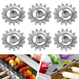 BBQ Tools Accessories 6Pcs DIY Automatic Rotating Grill Gear Frame Electric Motor Gears Outdoor Picnic Barbecue Tool 230706
