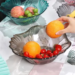 Miski talerz na owoce przezroczysta nakrętka do przekąsek okrągły plastikowy pojemnik suchy domowy dekoracyjny stół kuchenny dostarcza tacę na cukierki