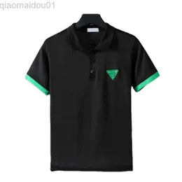 T-shirt da uomo 2023 Estate New Fashion Trend POLO Camicie stile Hong Kong a maniche corte Abbigliamento largo Casual Top T-shirt da uomo a colori di giunzione L230707