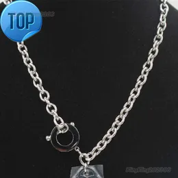 Steel Square Link Chain Necklaces For Women Toggle Clasp OT Buckle Choker Collar Hip Hop Heart Necklace Jewelry