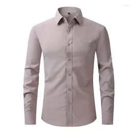 Chemises décontractées pour hommes 2023 hommes chemise mode casual à manches longues robe masculine entreprise sociale marque confort doux désherbage fête blanc cadeau