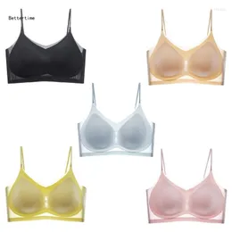 Camisola sem mangas B36D sutiã sem costura sem fio para mulher sutiã com alças finas sutiã conforto bralette