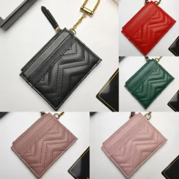 Projetado Marmont Holder Brand Walets como Chain Chain Decoration Zipper Coin Purse 6Colors com a caixa #627064