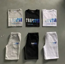 メンズ Trapstar T シャツ セット文字刺繍トラックスーツ半袖ぬいぐるみショーツ高度なデザイン 996ess