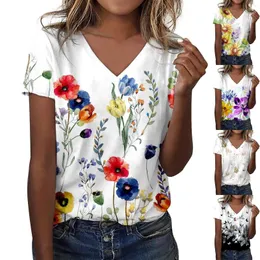 T-shirts för kvinnor Mode Damblus 2023 Delikat Unik Casual Damer för sommartryck Kortärmade toppar i plusstorlek