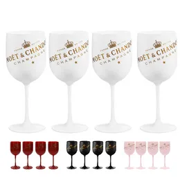 Moet Chandon Champagneglas Set med 4 NYA Champagneglas 4 Färger Akrylglas-