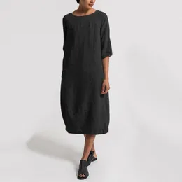 Fritidsklänningar Sommar Höst Damklänning Ärmlös Plus Size Tunika Vocation Skjorta Kvinna Kläder Streetwear Vestidos