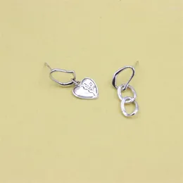 Stud Earrings ZFSILVER Trendy S925 Silver For Women Lovely Asymmetry Heart Dangle Jewelry Wedding Accessories Gifts Girls Party