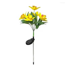 태양 오키드 로즈 가벼운 야외 조명 방수 정원 조경 램프 잔디밭 램프 홈 장식 꽃 나이트 라이트