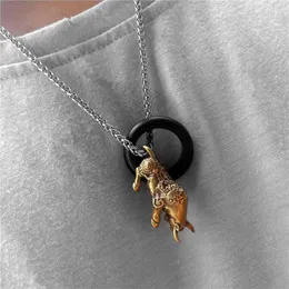 Pendant Necklaces Ox Zodiac Necklace Ebony Ring Wood Amulet Luck Charm Feng Shui Faith Accessories Men Women Copper