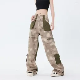 Men's Jeans Oversize Camouflage Wide Denim Trousers High Street Functioncan Patches Casual Pants Baggy Leg Camou Overalls