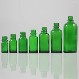 Bottiglie di stoccaggio 30pcs 100ml bottiglia di olio essenziale di vetro verde senza alcun tappo potrebbe con spruzzatore o contenitore contagocce 18mm