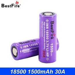Оригинальный Bestfire 18500 литийная батарея Регаментная батарея 1500 мАч плоская головка 30А 3,7 В питания батарея питания