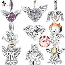 Dla Pandora charm 925 srebrne koraliki charms Oryginalne pudełko Silver Angel Series European Bead Charm Bransoletka Naszyjnik biżuteria