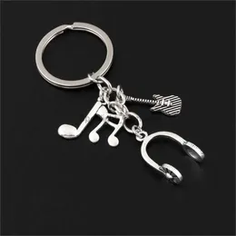 1Pc New Arrival Music DJ Headphone Keychain Guitar Musical Note Keyring Gifts For Men Women Jewelry Accessories Car Keychain