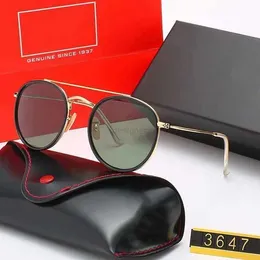 2023 Designer de marca Óculos de sol polarizados redondos clássicos para condução Óculos de armação de metal dourado Óculos masculinos femininos Óculos de sol Polaroid Lente de vidro com caixa 1WD1D