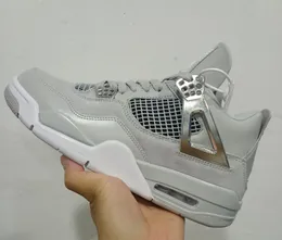 Basketball Shoes 4 Wmns Frozen Moments Men 4s Light Iron Ore/sail-neutral Grey-black-metallic Silver Sneakers Aq9129-001 Original Us 7-13