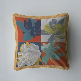 Europäischer Luxus 45 x 45 cm Kissenbezug, superweicher Samt, doppelseitiger Druck, Blumen-Designer-Sofa-Kissenbezüge, Kissenbezug 2023070811