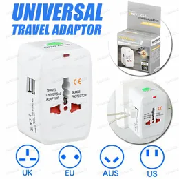 Universal-Reise-USB-Konvertierungssteckdose, Reiseadapter mit zwei USB-Ladeanschlüssen, All-in-One-Zubehör für internationale Weltreise-Wechselstrom-Konverterstecker