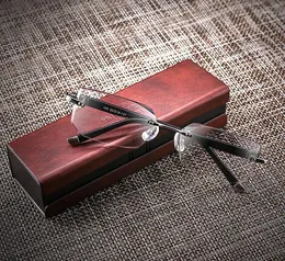 Sunglasses BUSINESS CEO STYLE RIMLESS WITH PU CASE LUXURY MEN WOMEN READING GLASSES 1 1.5 2 2.5 3 3.5 4