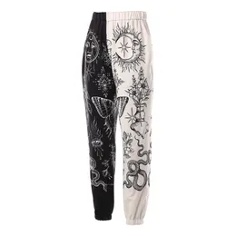 Men's Pants Womens Wild Casual Trousers Fashion Contrast Color Printing Midwaist Beam Feet 230707