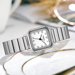 Relógios de pulso Chegada Simples Aço Inoxidável Feminino Relógios de Quartzo Marca Top Alta Qualidade Relogio Feminino Zegarki Montre Homme
