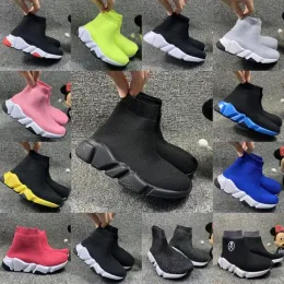 Детская обувь Speed Sneaker High Designer Boys Черные кроссовки для девочек Baby Kid Молодежь для малышей Младенцы Спортивные носки на открытом воздухе Размер обуви 25-35Rkws #