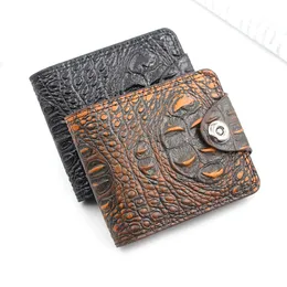 Nueva cartera para hombre, corta, de gran capacidad, multifuncional, con patrón de cocodrilo, billetera con broche magnético, billetera para siempre joven, personalizada