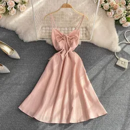 Hosen Strand Kleid Slip Kleider Vintage Cottagecore Koreanischen Stil Boho Vestidos Ärmellose Robe Femme Elegante Kleider für Frauen Dropship