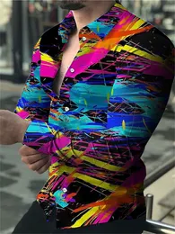 メンズドレスシャツ高級ファッションシングルブレストカジュアルナイトライトニング長袖トップハワイアンプロムプラスサイズ 6XL 230707