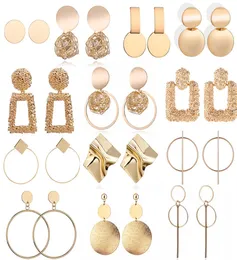 Trendy Mode Elegante Metall Hoop Ohrring Frau 2019 Neue Vintage Gold Farbe Günstige koreanische Aussage Tropfen Ohrringe Zubehör Brinc8859581