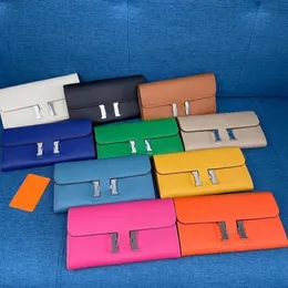 デザイナー財布トーゴ女性財布ゴールドバックル全体牛革カードシンプルさホルダーバッグファッション本革長財布女性のための 9 色複数の色