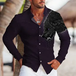 Camicie eleganti da uomo Camicia grafica lupo Moda Casual Party Outdoor Super Cool Werewolf Pattern 2023 XL Tessuto morbido e confortevole 230707