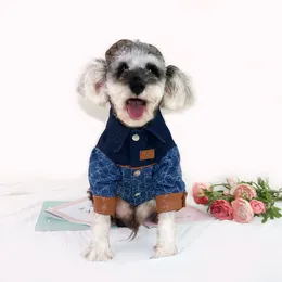 Neuer Herbst-Winter-Denim-Hundemantel, warm, mit Baumwolle gepolstert, Haustierkleidung, weich, modisch, cooles Design, Hundemantel Fadou Bulldogge, Welsh Corgi