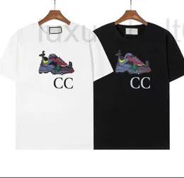 Męskie koszulki projektant 2023 męska koszulka t shirt obuwie list drukuj z krótkim rękawem bawełna kobiety czarny biały M-3XL GGI7