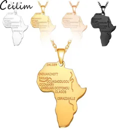 Naszyjnik z mapą afryki ze stali nierdzewnej złoty kolorowy łańcuszek z wisiorem mapa afryki Hiphop naszyjnik prezenty dla kobiet mężczyzn 4 kolory etiopski Je2152969